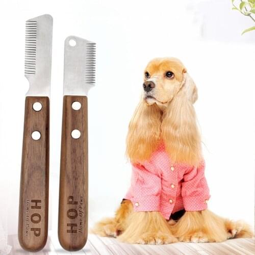 Pet Hair Removal Comb with Wooden Handle and Hanging Hole Pet Dog Supplies для собак