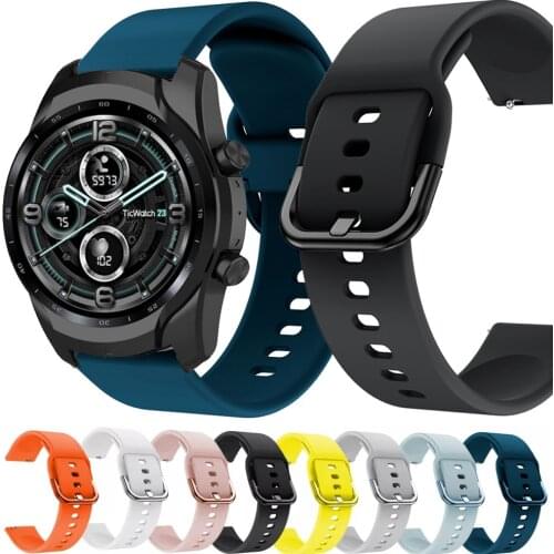 For TicWatch Pro 3 Strap Quick Release Silicone Watchbands For Ticwatch Pro 2020／E2／S2／GTX Wristband 22mm Sport Bracelet