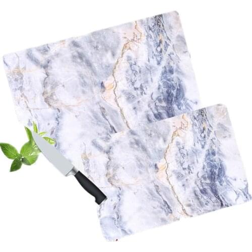 Blue Cloud Marble Looking Sky Cutting Board Two Piece Design Kitchen Antibacterial Glass Cutting Board 20x30 -30x40 measure
