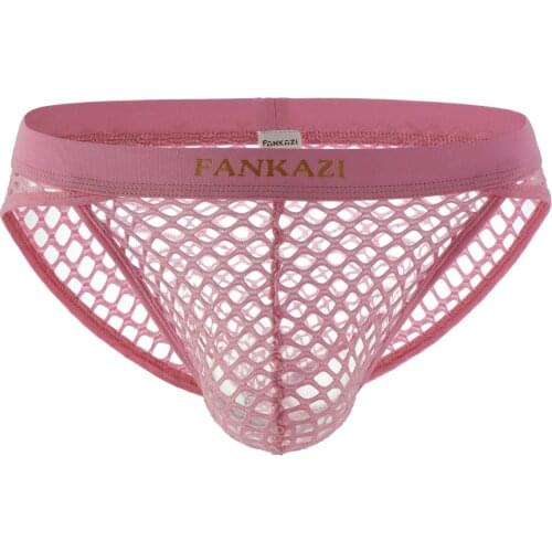 Sexy Mesh Briefs Mens Transparent Underwear Sexy Bikini Panties Gay Hollow Out Underwear Low Waist Penis Pouch Jockstraps Solid