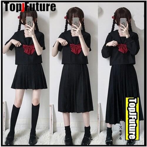 DARK BLACK Orthodox college style Japanese student school uniform JK Uniform suit cosplay orthodox sailor suit class suit