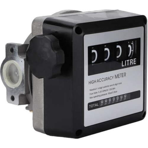 4 Digits Fuel Flow Meter Large Screen Display 5-30GPM 20-120L/Min High Accuracy for Gasoline Car Accessories