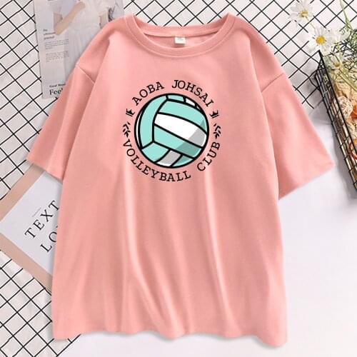Women Haikyuu T Shirt Aoba Johsai Volleyball Club Tshirts Summer Oversized TShirt T Shirts Round Neck Top Short Sleeve Tee Mujer