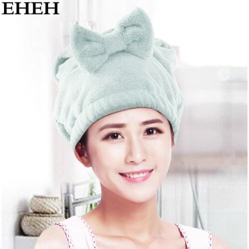 EHEH Women Lady Shower Cap Dry Hair Hat Super Absorbent Adult Cute Bath Towel Quick drying Hair Turban Shampoo Towel