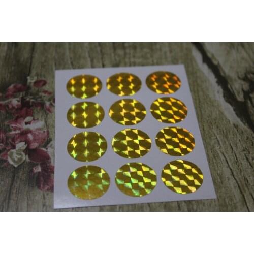 1.9cm Gold Round HOLOGRAM labels stickers for games and promotions