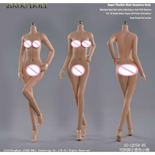 1/6 Young Girl Small Breast Action Figure Body Suntan/Pale/Tan Skin JO-Q05B Seamless Silicone Female Figure Doll Model