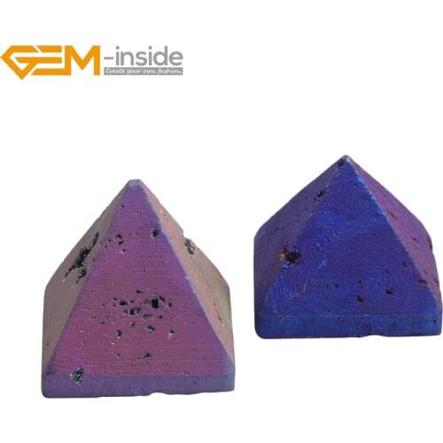 1pc 4cm Hight Polyhedron Tetrahedron Pyramid Shape Natural Lava Rock Chakras Decoration Sphere Stone Feng Shui Healing Specimens