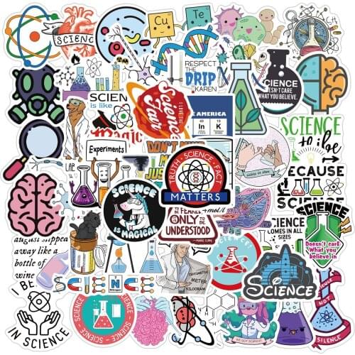 10/50Pcs Classic Science Lab Stickers Graffiti DIY Car Bike Travel Luggage Phone Guitar Laptop Waterproof Kid Toy Sticker Decals