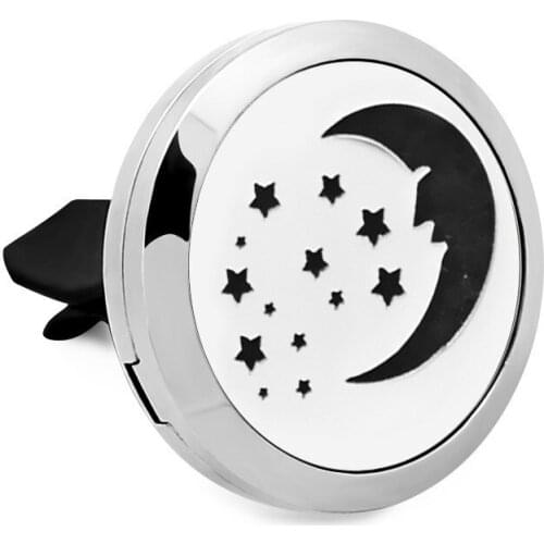 30mm Essential Oil Car Diffuser Locket Vent Clip 316L Stainless Steel Perfume locket Magnetic Random 10pcs Oil Pads