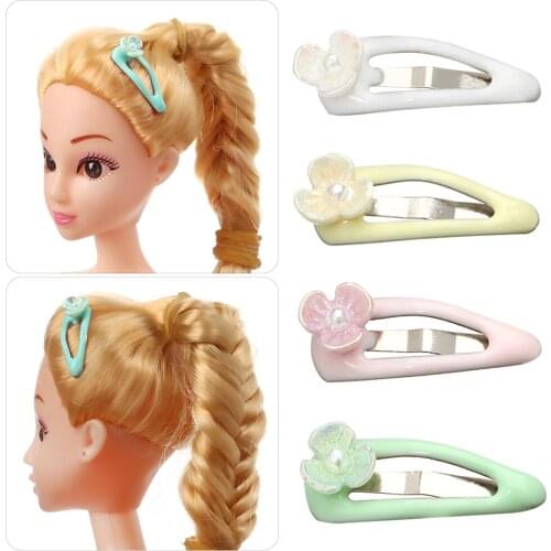 5Pcs Cute Flower Mini Metal Headclip DIY Dolls Hairpin Children Hair Clip Princess Kids Toys Girl Birthday Gift Accessories