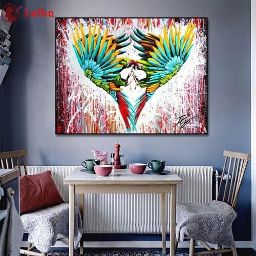 DIY Diamond Painting Abstract art, painted parrot Diamond Mosaic Full Drill Square Embroidery Cross Stitch Handmade Hobby