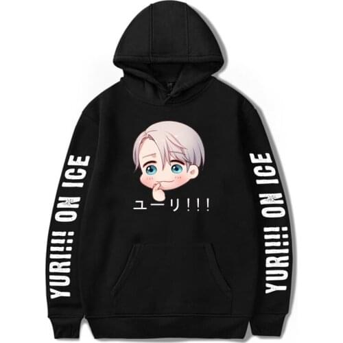 Anime Yuri! On Ice Hoodies Fashion Manga Printed Men/Women Unisex Hooded Tops Sweatshirt Streetshirt Pullover Harajuku Clothing