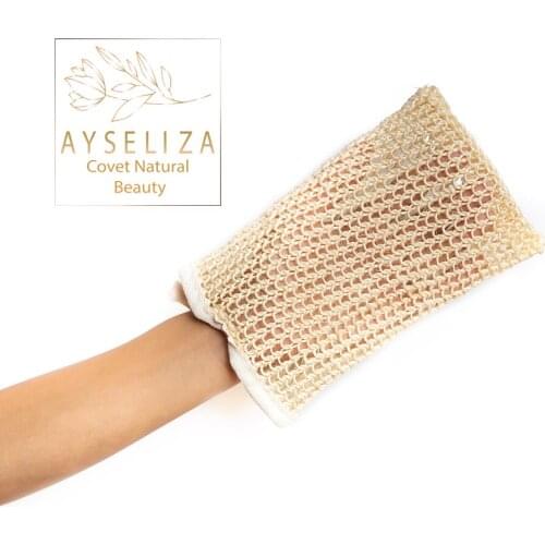 Ayseliza Kesse Mitt-Sisal Bath Gloves Exfoliating Turkish Bath Glove For Silky Body 100% Natural Plant Fiber Scrubbing Peeling
