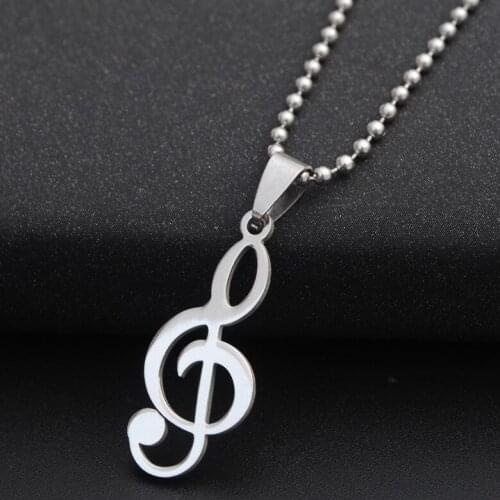 10 Stainless steel Clef Note Music singer Symbol pendant Necklace Logo Musical Emblem Talisman Charm Notation Sign jewelry