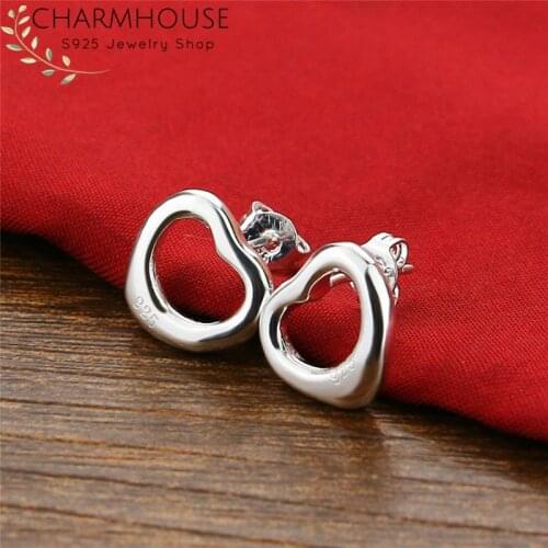 Pure Silver 925 Stud Earrings For Girl Lady Small Heart Earing Brincos Femme Pendietens Mujer Korean Style Jewelry Accesories