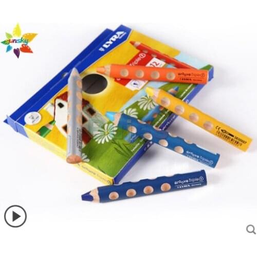LYRA 6/12 color Thick and fat hole colored pencils Baby painting improves holding posture crayon children painting art supplies