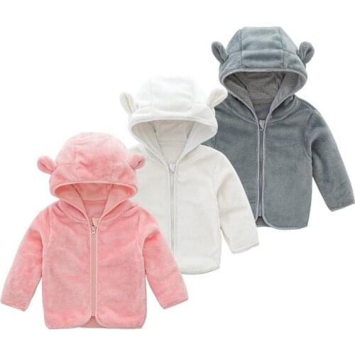 Baby Coat Autumn Winter Clothes Rabbit Ear Warm Flannel Coat Sweater Baby Boys and Girls Hoodie Jacket Children Outwear Coat