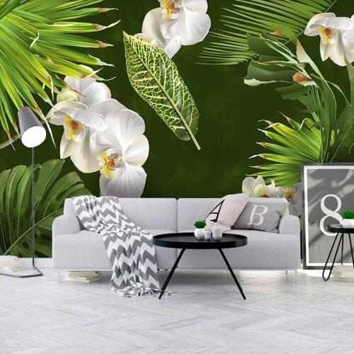 Custom Mural Wallpaper 3D Hand Painted Tropical Plant Background Wall Mural Living Room Sofa Bedroom Home Decor Papel De Parede