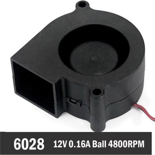 Gdstime 12V 2 Pin 60mm 60x28mm 6028 Ball Bearing Brushless DC Cooling Blower Fan