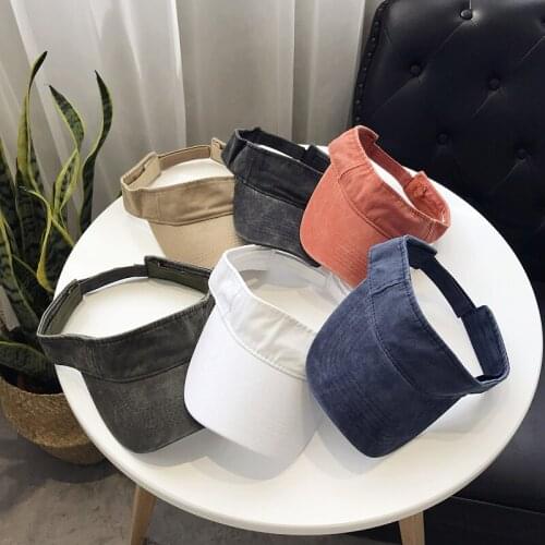 Sunshade Visor Cap Female Summer Sunscreen Retro Hat Students Travel Outdoor Sport Empty Top Vintage Casual Mens Hats H7299