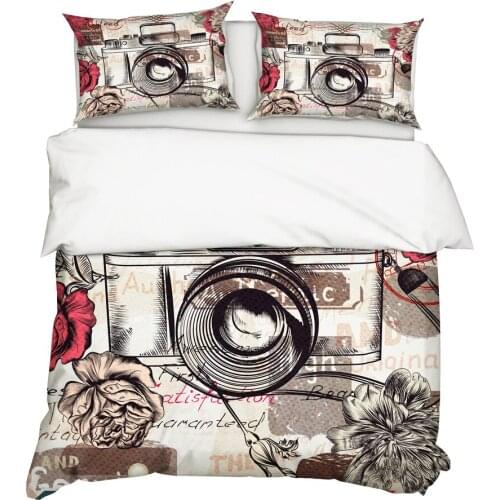 YuXiu3D Digital Printing Duvet Covers 3-Pieces set Black Bedding Set Bed Linen Cover and Pillowcase(s) King Queen Full Twin size