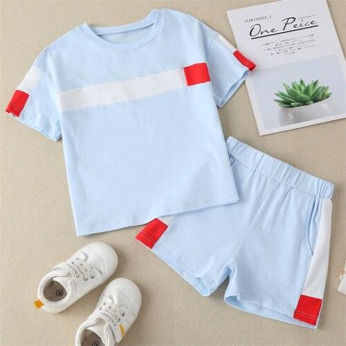 Toddler Baby Boys Clothes Sets Girls Summer 2Pcs Outfits Soft Cotton T-Shirt + Shorts Children Tracksuits Homewear Pyjamas Set