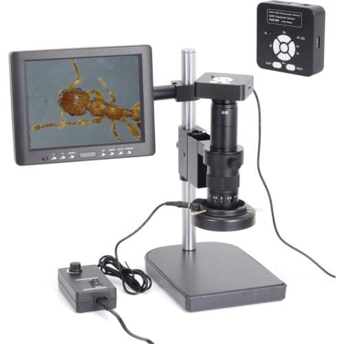 Full Set Microscope Camera 16MP HDMI USB Digital Industrial Camera with 180X Lens 60 LED Light 8" LCD Screen for PCB Soldering