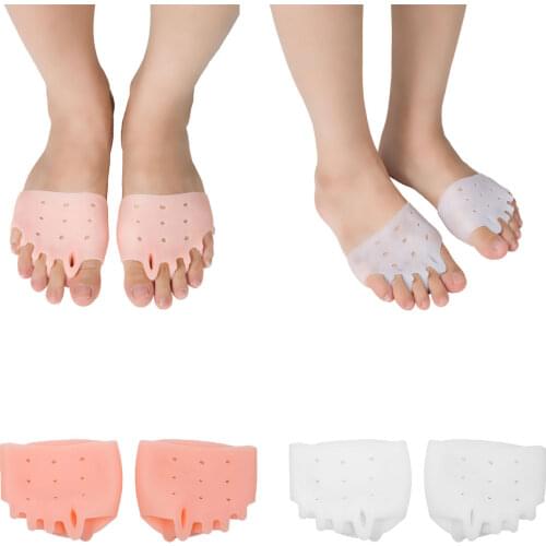 Soft Silicone Toe Corrector Splint Hammer Finger Valgus gel bunion Toe Separator Cushion Pads Skin White Color Foot Care