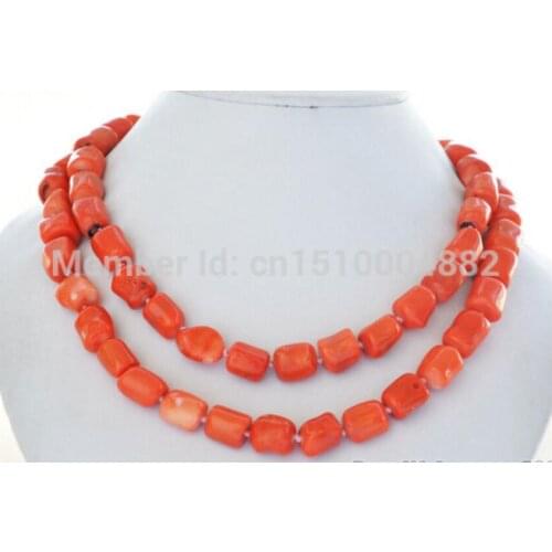 Natural 34" 13x15mm massive pink coral bead NECKLACE