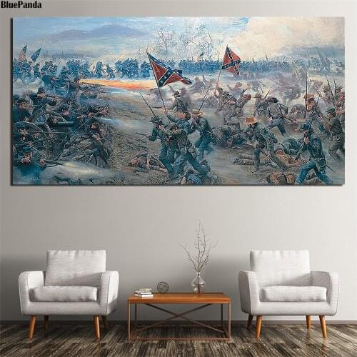 Gettysburg American Civil War Nordic Style Poster Print Minimalist Wall Art Canvas Painting Landscape Picture Home Decor