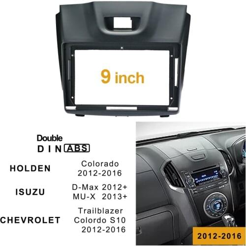2Din Car DVD Frame Audio Fitting Adaptor Dash Trim Kits Facia Panel 9" For Isuzu Holden Chevrolet 12-16 Double Din Radio Player