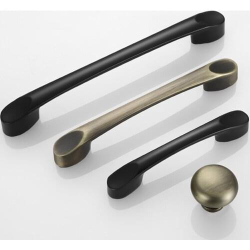 2PCS Black Door Handle Kitchen Cabinet Handles and Knobs for Furniture Handles Drawer Knobs Door Pulls 64mm/96mm/128mm