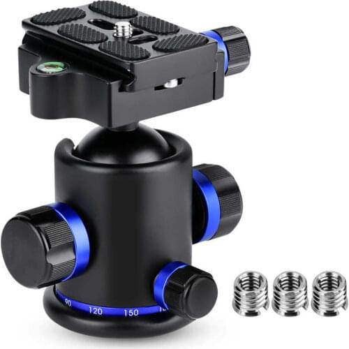 Mefury Tripod Ball Head Rotating Panoramic with 3pcs 1/4" to 3/8" Screw Adapter tripod ball head rotating ball camera ball head