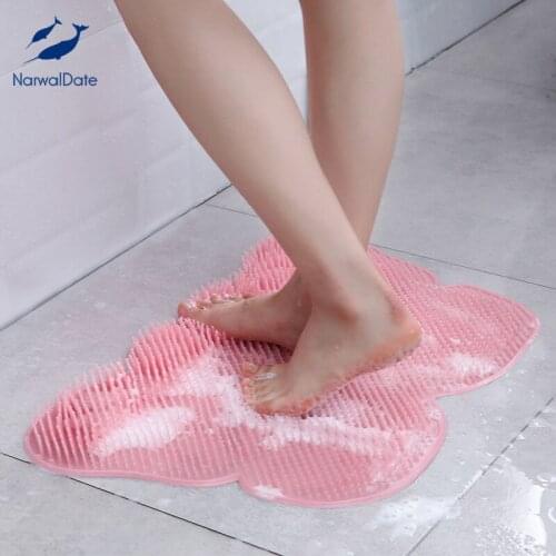 Silicone Bathroom Rugs and Mat Set Lazy Foot Washing Artifact Massage Pad Foot Cleaning Pad Bathroom Carpet Set Non-slip Mat
