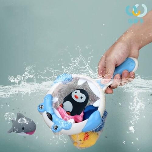 Cute Net Floating cat Animal Set Water Spraying Tool Squeeze-sounding Dabbling Baby bath toy Boy /Girl Gift AA014