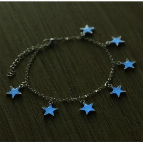20pcs Lights Luminous Star Heart Bracelet Girl Friend Gift Bangle Fluorescent Sweet Green Wristband Glow In The Dark