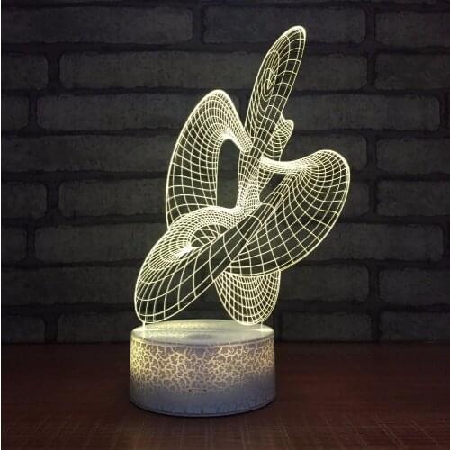 Creative Abstract 3d Illusion Night Light LED 3D Mood Lamp 7 colors Touch Switch Bedroom Lighting For Kids Gift