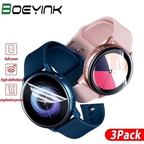 Ultra thin Protective Film for Samsung Galaxy Watch Active 1 2 40mm 44m R500 Active 2 3D Round Edge Screen Protector Cover Band