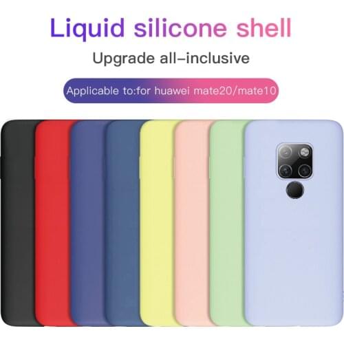 Ultra-thin Liquid Silicone Phone Case For Huawei Mate 20Pro 20 10Pro 10 9Pro 9 Cute Candy Color Original Silky Soft Cover Funda