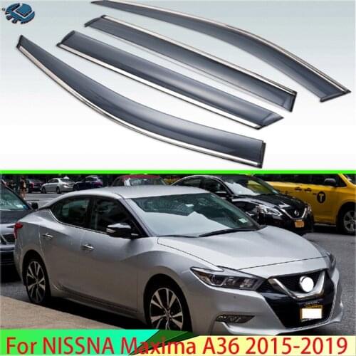 For NISSNA Maxima A36 2015-2019 Car Side Windows Wind Deflectors Windshield Tinted Sun Visors Accessories 4PCS 2016 2017 2018