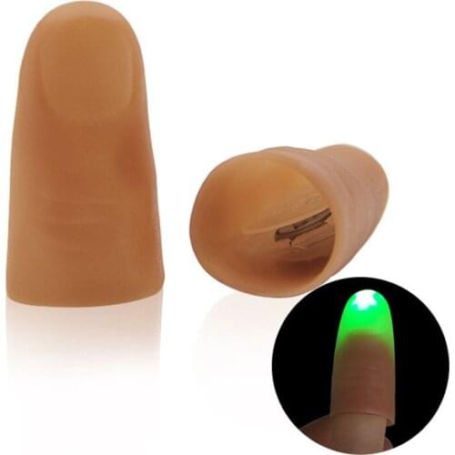 Magic Thumbs Light Toys for Adult Magic Trick Props Blue Light Led Flashing Fingers Halloween Party Toys for Children