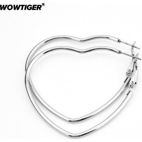 WOWTIGER High Quality Fashion Stainless Steel Earring Love heart Earrings for women Gifts Party Jewelry