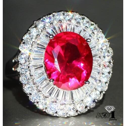 YaYI Jewelry Fashion Princess Cut 10*12mm Multi-Color ALL Cubic Zirconia Silver Color Engagement Wedding Party Lovers Rings