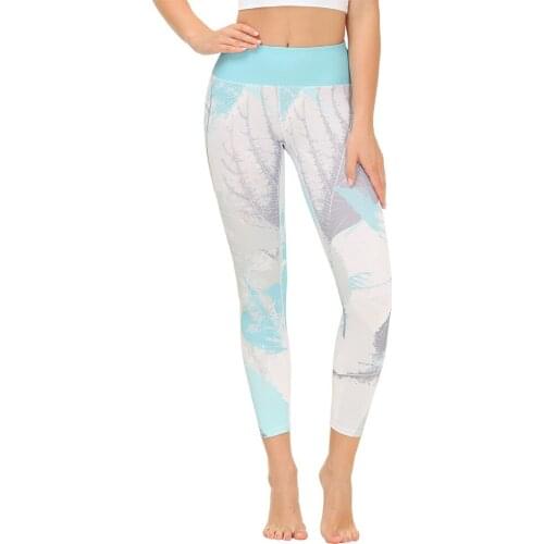 Zhouka Womens Sublimation Print High Waist Yoga Pants Breathable and Comfortable Tummy Control Stretch Leggings