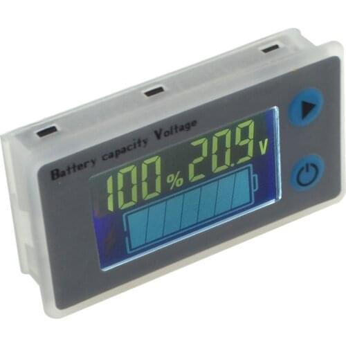 DC10-100V LCD Acid Lead Lithium Battery Capacity Indicator Digital Voltmeter Voltage Tester with Temperature Display 12006003