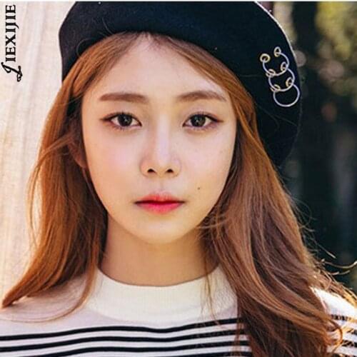 Winter wild Cap travel budding ring tricyclic berets Womens Sweet Solid Warm Woolen felt Beret French Artist Beanie Hat Ski Hat