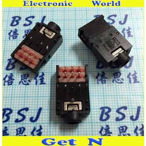 30pcs-1000pcs PJ-307 11 DIP Pins 3.5MM Audio Connectors PJ3F07 3.5mm Female Earphone Sockets Jacks All Plastic