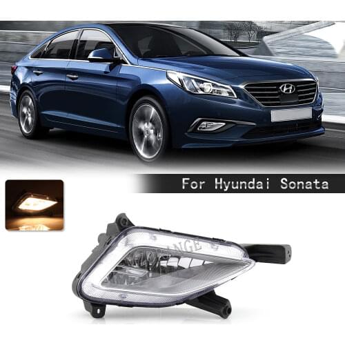 Car fog light covers grille For Hyundai Sonata 9 2015 2016 2017 Driving DRL headlights covers frame ABS Fog Lamp Cover