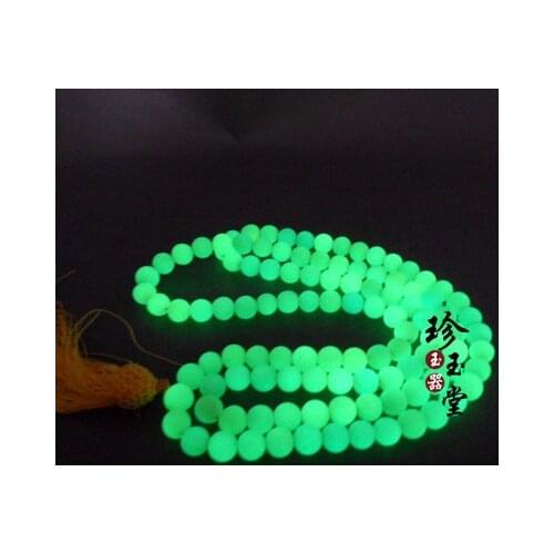 Natural A luminous Stone glowing jade green jade bracelet jadite jade108 beads bracelets for women prayer beads men jade jewelry