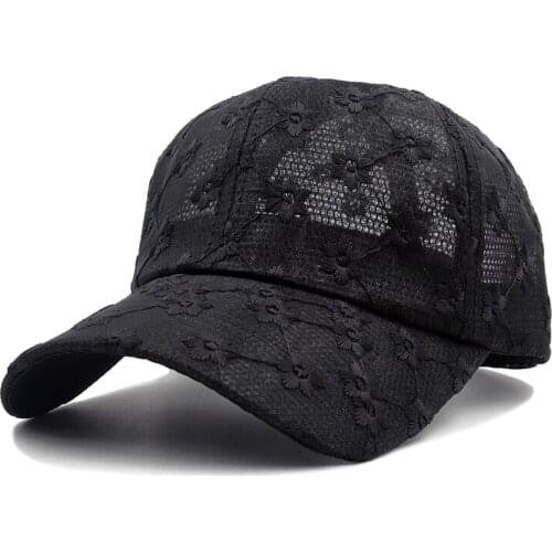 Brand Summer Lace Hat Cotton Baseball Cap For Women Breathable Mesh Girls Snapback Hip Hop Fashion Female Caps Adjustable